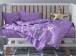 Комплект постельного белья  бязь "Зайчишки(сиреневые)" детский 107х140