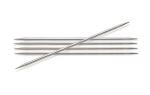 10107 Knit Pro Спицы чулочные для вязания Nova Metal 3,5 мм/20 см, никелированная латунь, серебристый, 5 шт.