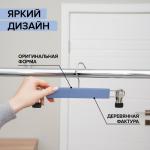 Вешалка деревянная для брюк и юбок с зажимами «Тэри», 2 шт, 28*11,5*2,8 см, цвет синий