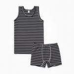 Комплект (майка,боксеры) для мальчика, цвет серый, рост 134-140 см