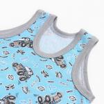 Комплект (майка,трусы) для мальчика, цвет голубой/джип, рост 110 см