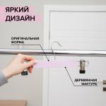 Вешалка деревянная для брюк и юбок с зажимами «Тэри», 2 шт, 28*11,5*2,8 см, цвет розовый