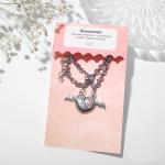 Браслеты "Неразлучники" половинки сердца с ключами, цвет красный в серебре, 17 размер