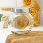 Банка стеклянная для сыпучих продуктов Доляна «Металлик», 700 мл, 12_13_8,5 см