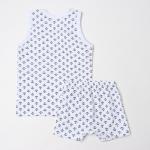 Комплект (майка, боксеры) для мальчика, цвет белый/якорь, рост 104 см