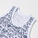 Комплект (майка, боксеры) для мальчика, цвет белый/надписи, рост 110 см