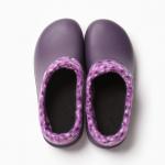 Галоши женские утепленные "Коро с отворотом" цвет баклажан/леопард чёрно-фиолет, размер 41
