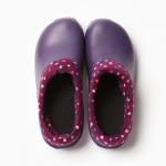 Галоши женские утепленные "Коро с отворотом" цвет баклажан/горох фиолет, размер 40