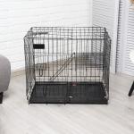 Клетка для собак и кошек, двухъярусная 70 х 50 х 60 см, чёрная
