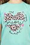 Костюм с лосинами для девочки 41109 (футболка + лосины) Мятный/лиловый