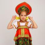 Русский костюм для девочки «Рябинушка», платье с отлетной кокеткой, кокошник, р. 28, рост 98-104 см