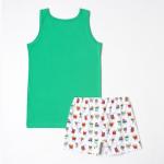 Комплект (майка, трусы) для мальчика, цвет зеленый, рост 110-116 см
