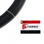 Оплетка на руль TORSO, под карбон, размер 38 см, черный