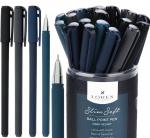 Ручка шариковая 0.5мм,синие чернила на масляной основе, иголовидный наконечник ,круглый прорезиненный корпус, LOREX DARK VELVET, серия "Slim Soft",
