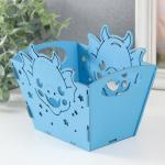 Корзинка-шкатулка "Мордочка дракона" синий 18х12х14,5 см (набор 5 деталей)