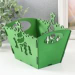 Корзинка-шкатулка "Зайчики" зеленый 18х12х14,5 см (набор 5 деталей)