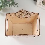 Корзинка-шкатулка "Шарики" натуральный 18х12х14,5 см (набор 5 деталей)