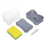 VETTA Дозатор для моющего средства с губкой, пластик, 14x10,5x9см, 3 цвета