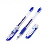 *Ручка гелевая Alingar, "Cristal", 0,5 мм, синяя, игольчатый наконечник, резиновый грип, круглый прозрачный пластиковый корпус, в уп. 12 шт., картон.уп