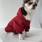 Кофта - толстовка для мелких пород собак "BRO Style", цвет бордовый, р XL (на флисе)