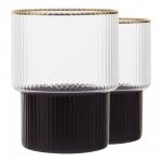 Набор из 2 стаканов FARROW BLACK/GOLD, 230мл
