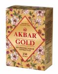 AKBAR Gold чай черный КРУПНЫЙ ЛИСТ, 250 г, обечайка (цветы)