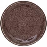 Тарелка 15см коричневая Риштанская керамика