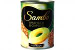 «Sambo», ананасы в сиропе, консервированные, кольца, 565 г
