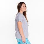 Комплект домашний женский "Единорог" (футболка/брюки), цвет серый/голубой, размер 44
