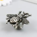 Ручка для шкатулки металл "Пчела" состаренное серебро 5,6х5,9х2,9 см