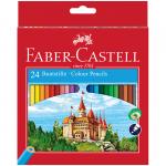 Карандаши цветные Faber-Castell Замок, 24цв., шестигр., заточ., картон, европодвес, 120124