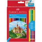 Карандаши цветные Faber-Castell Замок, 36цв., шестигр., заточ.+6цв.+ч/г кар.+точилка, картон, европодвес, 110336