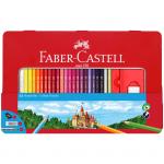 Карандаши цветные Faber-Castell Замок, 48цв., трехгран., заточ.+2ч/г кар. Grip+ластик+точилка, метал. коробка, 115888
