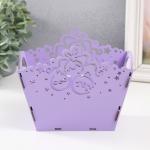 Корзинка-шкатулка "Шарики" сиреневый 18х12х14,5 см (набор 5 деталей)