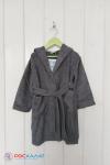 Детский махровый халат с капюшоном серый МЗ-04 (84)-А