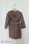 Детский махровый халат с капюшоном коричневый МЗ-04 (69)-А