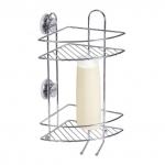 Tatkraft Wild Power Полка двухъярусная угловая , 25х18х39Н см хромированная сталь, крепление: 2 вакуумные присоски ? 65мм, белт