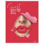 Тетрадь А5, 48 л., HATBER, скоба, клетка, матовая ламинация, 3D-лак, "Sweet kiss" (5 видов в спайке), 48Т5лолВ1