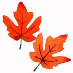 Декор "Осенний лист" набор 15 шт, размер 1 шт 9*11*0,2 см, цвет оранжевый