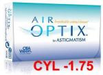 Air Optix Plus HydraGlyde for Astigmatism, 3pk, цилиндр (CYL) -1,75