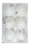 Набор новогодних шаров 8 см (6 шт) SF-7334, белый