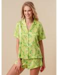Зеленая бамбуковая пижама с принтом 3047TBD