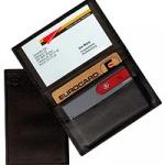 Чехол кожаный Victorinox для SwissCard, толщина 2 уровня, черный