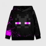 Детская толстовка 3D MINECRAFT ЭНДЕРМЕН ЛИЦО, БРЫЗГИ КРАСОК