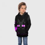 Детская толстовка 3D MINECRAFT ЭНДЕРМЕН ЛИЦО, БРЫЗГИ КРАСОК