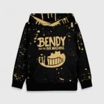 Детская толстовка 3D BENDY AND THE INK MACHINE БРЫЗГИ КРАСОК