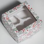 Коробка для капкейков «С Новым Годом» 16 х 16 х 10 см