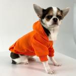 Кофта - толстовка для мелких пород собак "BRO Style", цвет оранжевый, р M (на флисе)
