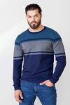 Мужской джемпер без воротника BeGood AW22MK282 Темно-синий/темно-бирюзовый