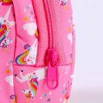 Брелок "Рюкзак с единорогами", 10 см, цвет розовый